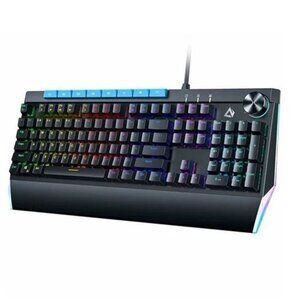 AUKEY KM-G17 Mechanical Keyboard Blue Switches 104key with Volume Control Button